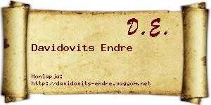 Davidovits Endre névjegykártya